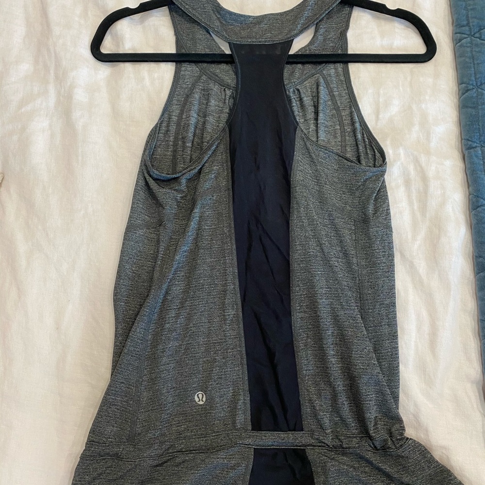 Lulu lemon gray and black racer back tank top